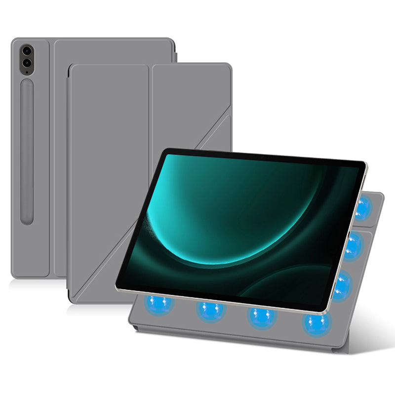 For Samsung Galaxy Tab S9 FE+ Case Magnetic PU Leather+PC Anti-scratch V-fold Stand Tablet Cover For Samsung Galaxy Tab S9 FE+ Case Magnetic PU Leather+PC Anti-scratch V-fold Stand Tablet Cover